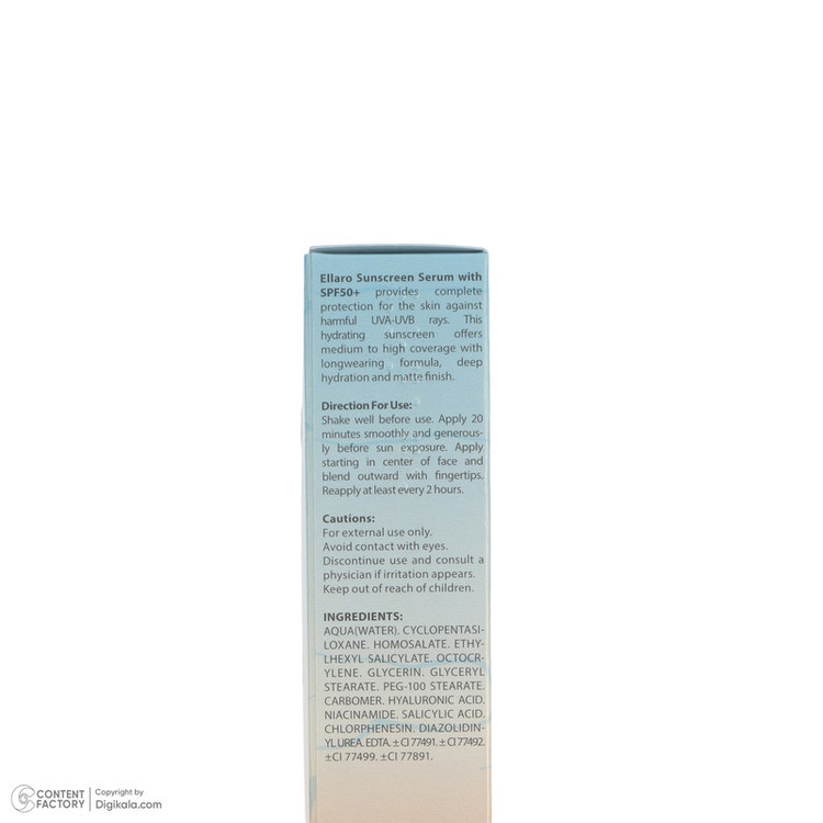 کرم ضد آفتاب رنگی صورت الارو SPF 50 مدل Hyaluronic acid محافظ در برابر اشعه UVA و UVB مناسب برای انواع پوست حجم 40 میلیلیتر