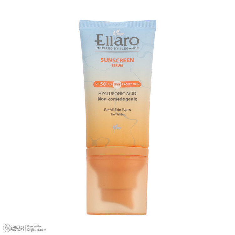 کرم ضد آفتاب بیرنگ صورت الارو SPF 50 مدل Hyaluronic acid محافظ در برابر اشعه UVA و UVB مناسب برای انواع پوست حجم 40 میلیلیتر