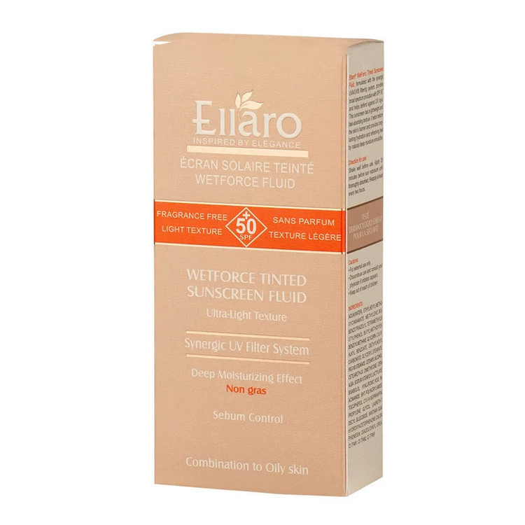 فلوئید ضد آفتاب رنگی صورت الارو SPF 50 مدل WetForce UL محافظت کننده UVA و UVB مناسب برای پوست چرب و مختلط حجم 50 میلیلیتر