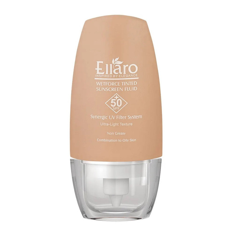 فلوئید ضد آفتاب رنگی صورت الارو SPF 50 مدل WetForce UL محافظت کننده UVA و UVB مناسب برای پوست چرب و مختلط حجم 50 میلیلیتر