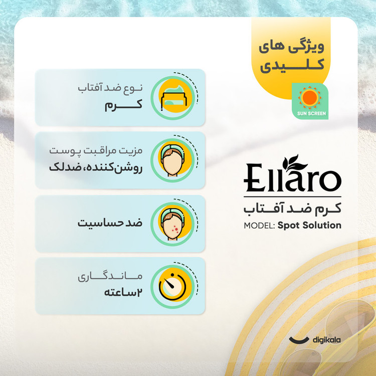 کرم ضد آفتاب و ضد لک بدون رنگ الارو SPF50 مدل Spot Solution محافظ UVA ،UVB، مناسب انواع پوست تحت لیسانس حجم 40 میلیلیتر