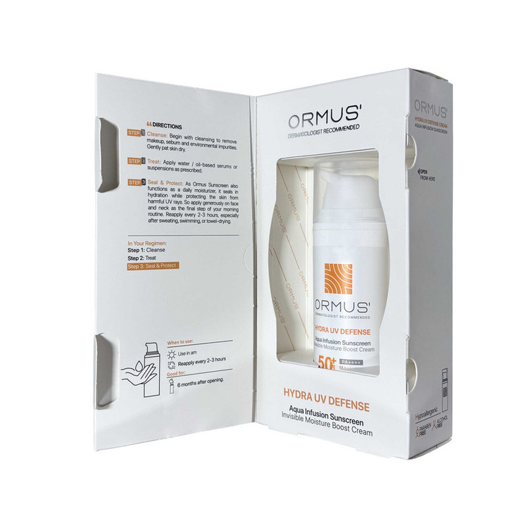 کرم ضد آفتاب بدون رنگ اورموس +SPF 50 مدل Hydra UV Defense محافظ UVA ،UVB و PA++++ ، مناسب برای پوست خشک و حساس حجم 50 میلیلیتر