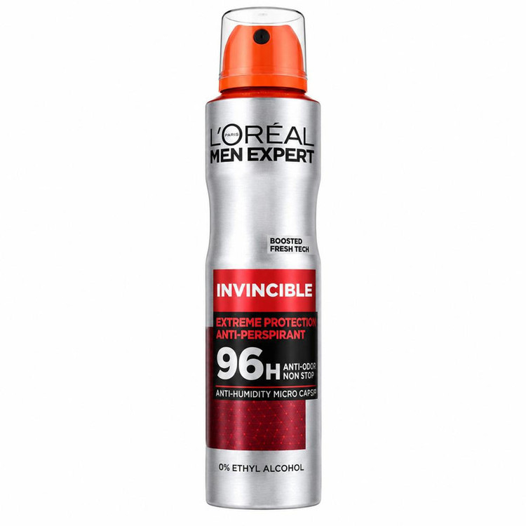 اسپری ضدتعریق مردانه لورآل مدل Invincible Extreme Protection حجم 150 میلیلیتر