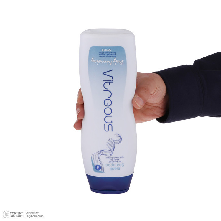 شامپو مو ویتروس مدل Capelli حجم 400 میلیلیتر، مغذی و تقویتکننده، حاوی ویتامین B3، B5 و E، مناسب موهای معمولی و مصرف روزانه